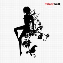 티커벨 요정 데칼스티커 TKL-19, 좌-대형-그레이