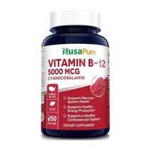 NusaPure Vitamin B12 누사퓨어 비타민B12 5000mcg 150베지캡슐, 1개