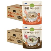 상하키친(Sangha Kitchen) 한우사골육수 누룽지죽 350g x 12개, 들깨닭고기 누룽지죽 350g x 12