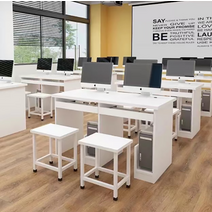 컴퓨터실 테이블 의자 세트 2인 학교 학원 강의실, 2인세트 중간 본체프레임