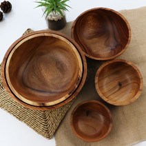 D 아카시아 원형 볼 1호 130 AA 나무 그릇 샐러드 절밥, D아카시아원형볼5호 270 (233998)