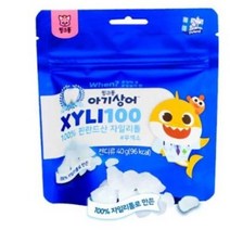 핑크퐁 아기상어 자일리100 핀란드100% 자일리톨, 40g, 4봉