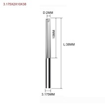 CNC조각기 각인기1개 3.175mm 4mm 6mm 8mm 2 개의 플루트 스트레이트 슬롯 엔드 밀링 커터 목재 CNC 조각, 04 3.175X2X10X38