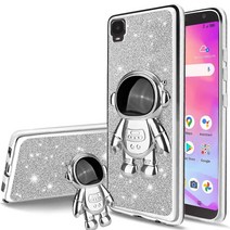 BuumHuum 알카텔 TCL A3(A509DL)용 TCL A30/TCL A3 케이스 귀여운 글리터 크리스탈 나비 전체 보호 케이스 십대 소녀용 성인용 슬림 TPU 소프트 클리