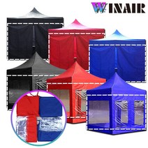 WINAIR 캐노피 천막 일반/투명 바람막이 4면세트(프레임+지붕 미포함), 투명 4면세트(프레임+지붕 미포함), 3x4.5m, 블랙