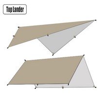 텐트 그늘막 방수 지지대 포함 캠핑용 해먹, khaki+3*4 메터