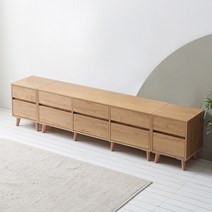 [케이컴퍼니본사] 이음2단2300거실장세트(10서랍형) / K2300-2S-IN-10C, 아카시아