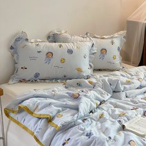 얇은 여름 이불 코튼 거즈 쿨 블랭킷 잔무늬 잔꽃, 04. 판타지 우주