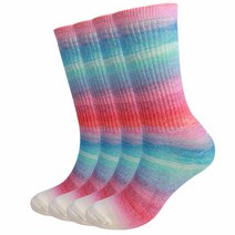 EnerWear 여성용 메리노 울 양말 그레이디언트 그린 9-11 US 4팩, Gradient Color