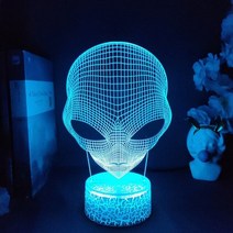 팝 아이드 외계인 모양 3d 야간 조명 어린이 침실 장식을위한 멋진 선물 귀여운 생일 컬러 선물 led 테이블 램프 아기 야간 조명, 용암 램프 베이스, 16가지 색상(리모컨 포함)