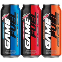 Mountain Dew Game Fuel 3 Flavor Variety Pack 마운틴듀 게임퓨얼 3가지맛 버라이어티팩 16oz(480ml) 12캔, 480ml