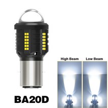 해외 1PCS 오토바이 헤드 라이트 LED H4 전구 안녕 Lo 빔 2016 3570SMD 모토 램프 6500K 화이트 앰버 듀얼, 04 BA20D White