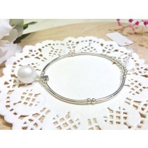 - 925 silver 은볼&은파이프믹스 진주 펜던트 팔찌
