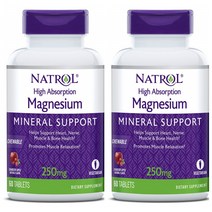 Natrol 나트롤 미네랄 써포트 츄어블 마그네슘 Magnesium 250mg 60정, 1개