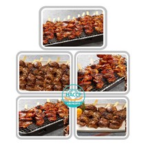 행먹 숯불 매운맛 닭꼬치 캠핑 음식 요리 오리지날 순살 닭꼬치 간편 술안주 5종, 직화 닭꼬치매콤200g