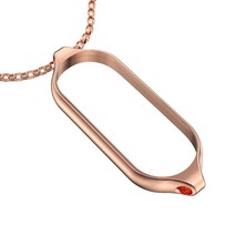종이텍 Mi Band 5 스테인레스 스틸 스트랩 목걸이시계 액세서리 2 웨이 착 펜던트 팔찌 합금, 02 Rose gold