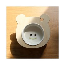 프티베어 강아지 고양이 원목식탁 1구, 자작나무 식탁 1구 + 도자기 식