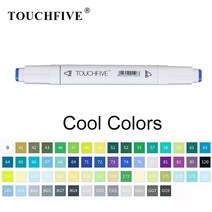 음주 측정기 Touch five멋진 컬러 아트 마커 더블 헤드 알코올 기반 브러시 펜, 163