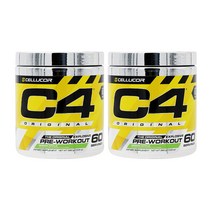 Cellucor 2개 C4 부스터 오리지널 헬스 프리워크아웃 그린애플 60 서빙 390 g, 60서빙