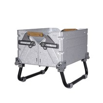 천 바람 stacking shelf container 알루미늄 마그네슘 케이스 보관 상자 shelcon leg of snow peak for outdoor glamping camp, tw50-b 50l