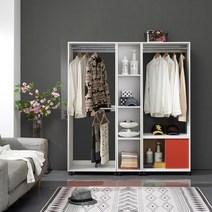 더젠 프릭스1500 이동식수납드레스행거옷장세트2, 오크