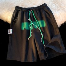 흰색반바지 그라데이션 플라워 프린팅 화이트 짧은 바지남자 여름아메카지 트렌드 고가 운동 농구 캐쥬얼 4880604414