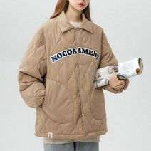 스타일아유 여성 데일리 오버핏 경량 숏패딩 점퍼 레터링 야구 숏야상