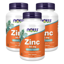 나우푸드 아연 zinc 50mg 250정 3병