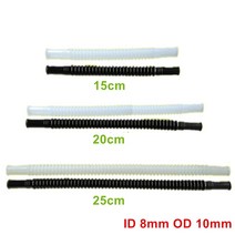 2 개/몫 PA11 ID8 OD10 15/20/25CM 화이트/블랙 컬러 플라스틱 나일론 튜브 골판지 파이프 연료 펌프, [06] Black 25CM