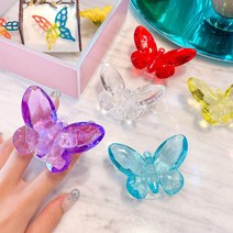 파스텔 입체 나비 그립톡 에폭시 스마트톡 아크릴 레진 입체, 레드
