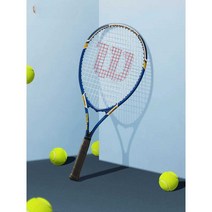 입문용 테니스라켓 테린이 경량 테니스채 초보자 용품, (블루옐로우-2호손잡이)WR061810U2