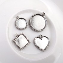 [8-111-09]써지컬스틸 펜던트 도트까메오판 1개