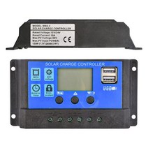 배터리 잔량태양광 컨트롤러 모듈 12V/24V 30A 20A 10A 레귤레이터 PWM 배터리 충전기 LCD 디스플레이 듀얼, 03 12V-24V 10A