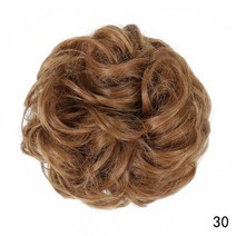 똥머리가발 당고 시뇽 만두머리 가발 AZQUEEN-자연스러운 회색 곱슬 머리 밴드 합성 헤어 번 시논 여성용, 한개옵션1, 56 30