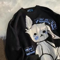 라쿤니트 여성 2021 가겨울 새 패션 귀여운 토끼 풀오버 일본 스웨터 여성 소프트 왁스 느슨한 니트 탑