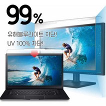 프리미엄 국내생산 99%이상 유해 블루라이트차단 필터 모니터 거치식 보안기 19인치, 단일