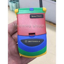 추억의 모토로라 스타택 StarTAC 휴대폰 (중고 사용 70%), 1 배터리 1 충전기, 블루와 레드