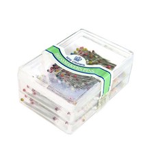 쏘잉스타 NEW CROWN 대용량 시침핀 실크핀 칼라핀 진주핀 진주시침핀 (large case), 볼칼라