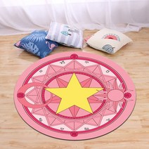 원형카페트 감성 러그 푹신한 퍼 카펫 만화 라운드 사쿠라 매직 서클 깔개 컴퓨터 자