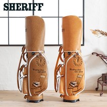 SHERIFF 남성용 캐디백 골프 백 여성 레어 가방, 01.카멜×화이트
