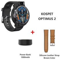 스마트워치 Kospet optimus 2 4g 안드로이드 13mp 회전식 카메라 wifi sim 4gb 128gb 2260mah gps 피트니스 smartwatch for, 스트랩과 파워뱅크