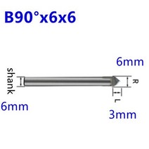 route bit돌대리석 조각 커터 화강암 라우터 비트 CNC 카바이드 선반 칼 타일 드릴링 밀링 공작 기계, [08] B90x6x6
