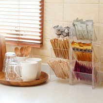 홈카페 티 커피 정리함 1+1, 블랙, 블랙