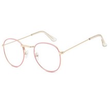 투명 뿔테 안경테 패션 안경 Elbruz-빈티지 라운드 금속 초경량 평면 렌즈 광학 남성 여성 컴퓨터 고글
