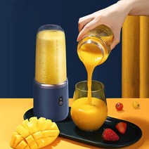 다이어트 디톡스 해독주스 휴대용 텀블러 블렌더 충전식 믹서기 미니 전기 착즙기 신선한 과일 주스 스무디 유리병, 01=6knivesdoublecup