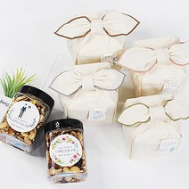 [은색초코]견과류답례품 믹스넛 사각-광목보자기포장 결혼답례품 돌잔치 조문 회사단체선물 시보해제, 스탠다드믹스넛