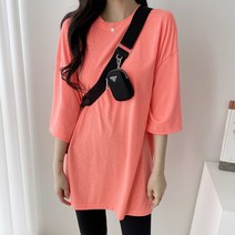 [1+1] 라운드 형광 네온 루즈핏 박스 티셔츠