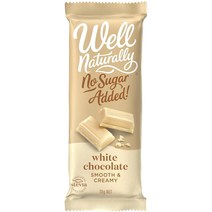 Well Naturally 웰 네츄럴리 노 슈가 애디드 스무스 앤 크리미 화이트 초콜릿 바 스낵 70g 4팩