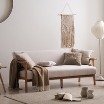 위드홈 SLO 슬로 3인용 원목 아쿠아스웨이드 소파, 슬로3인용 원목 아쿠아스웨이드 소파 (라이트그레이)