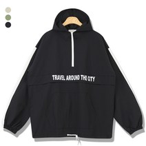 오마보이 남성용 소매라인 트레블 아노락 후드티